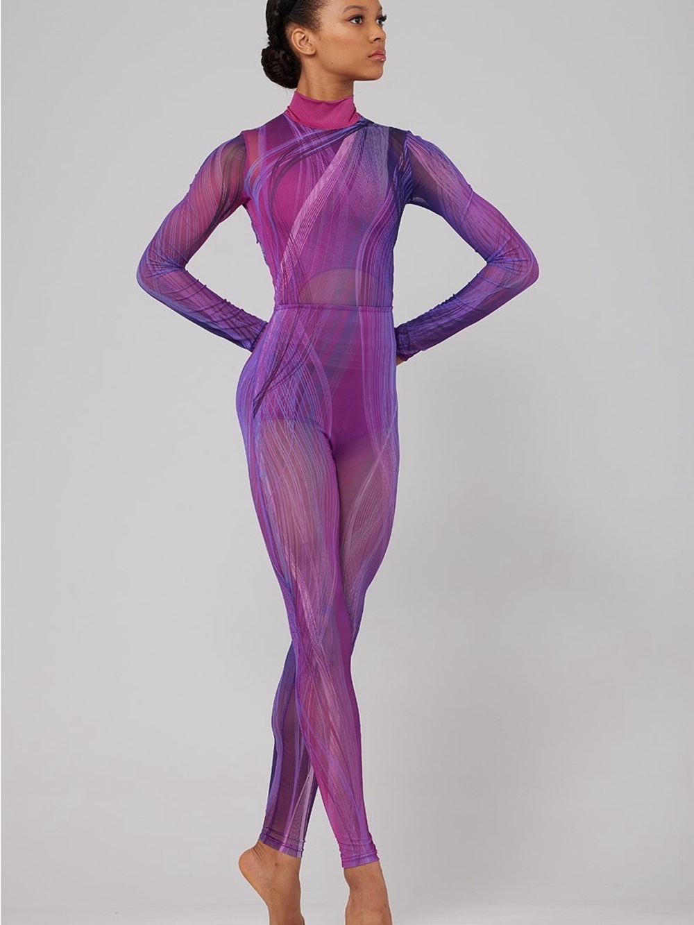 WEISSMAN Elite Dance Costume unitard jumpsuit ombre Warm Water 14900 SA adult